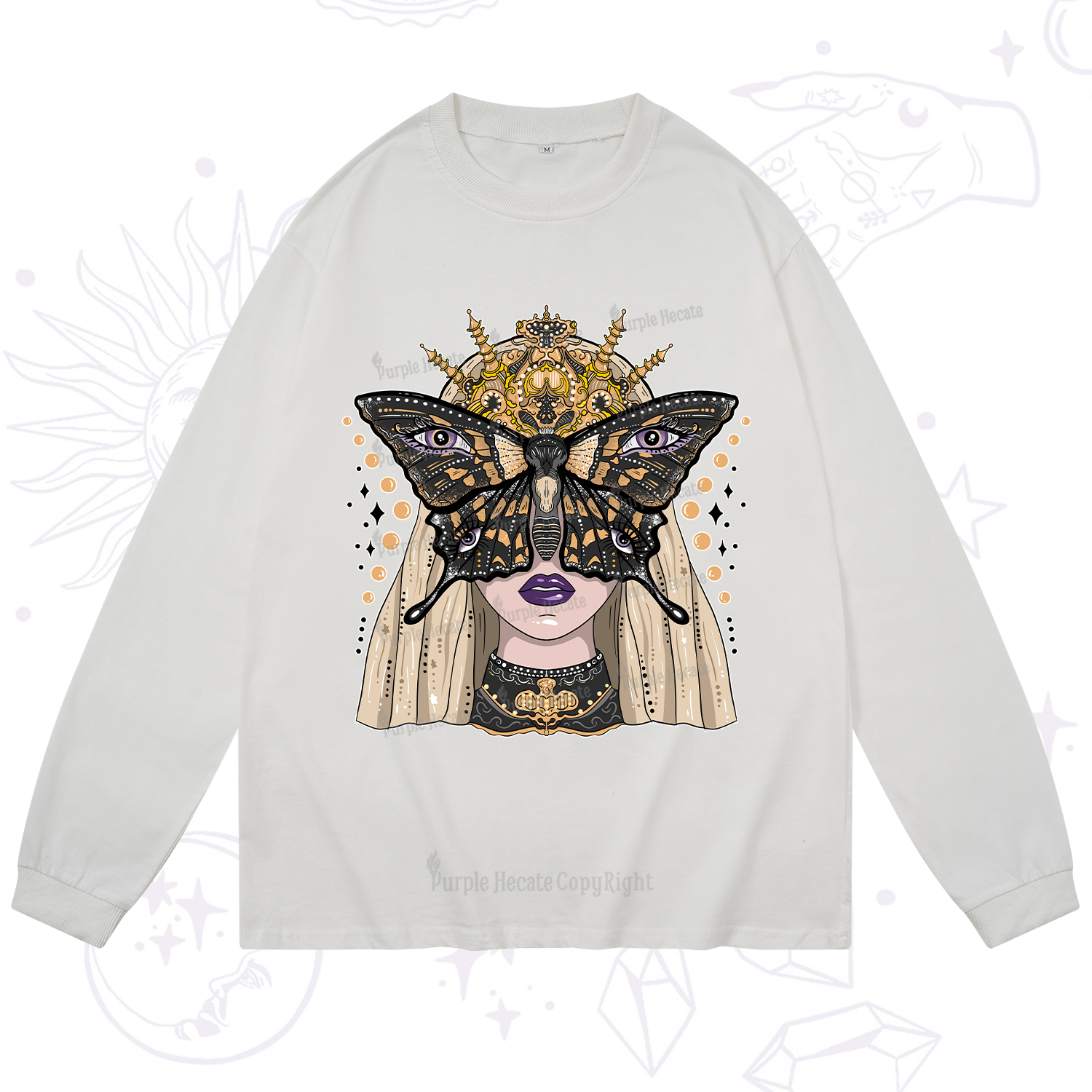 Purplehecate Butterfly Witchy Long Sleeve T-Shirt