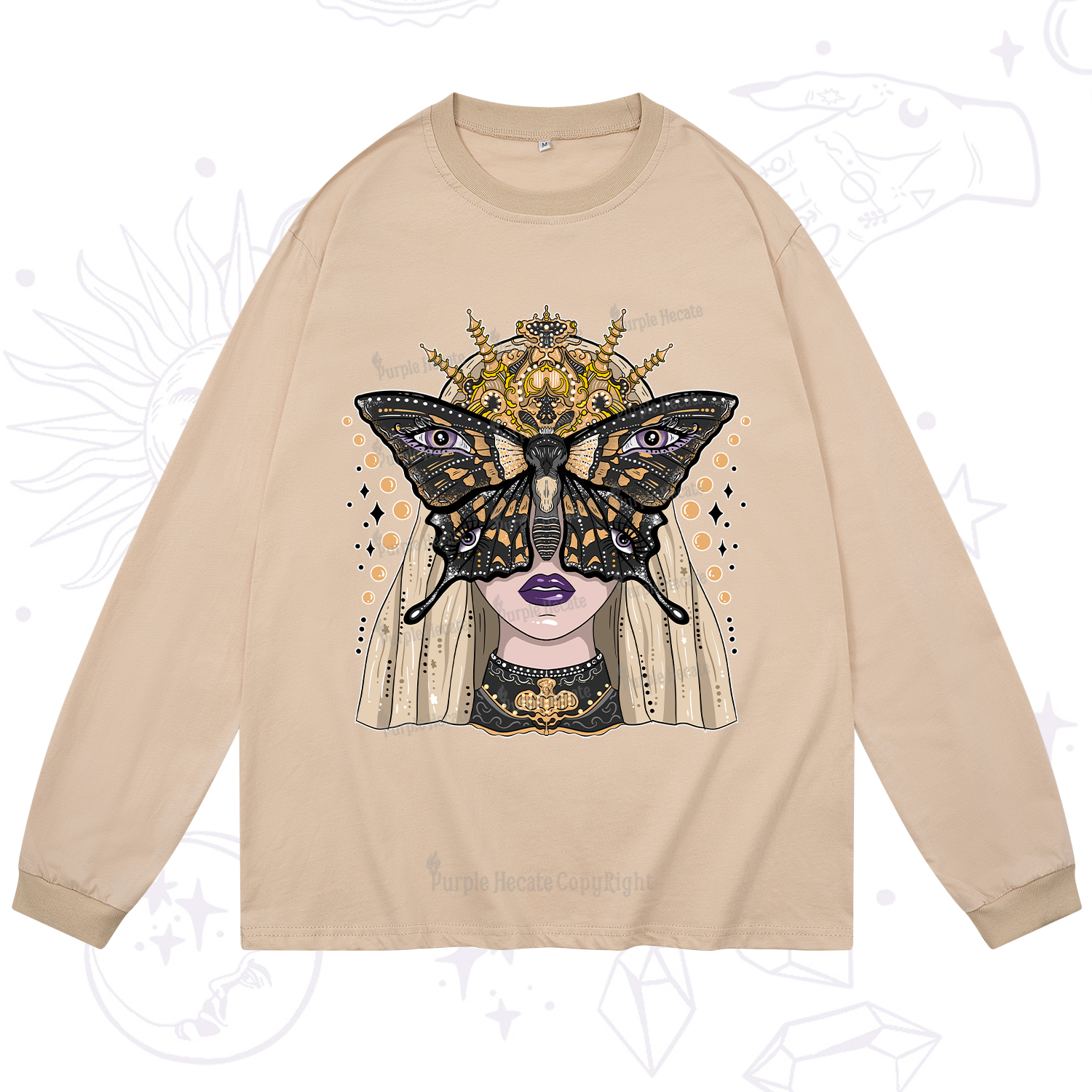 Purplehecate Butterfly Witchy Long Sleeve T-Shirt