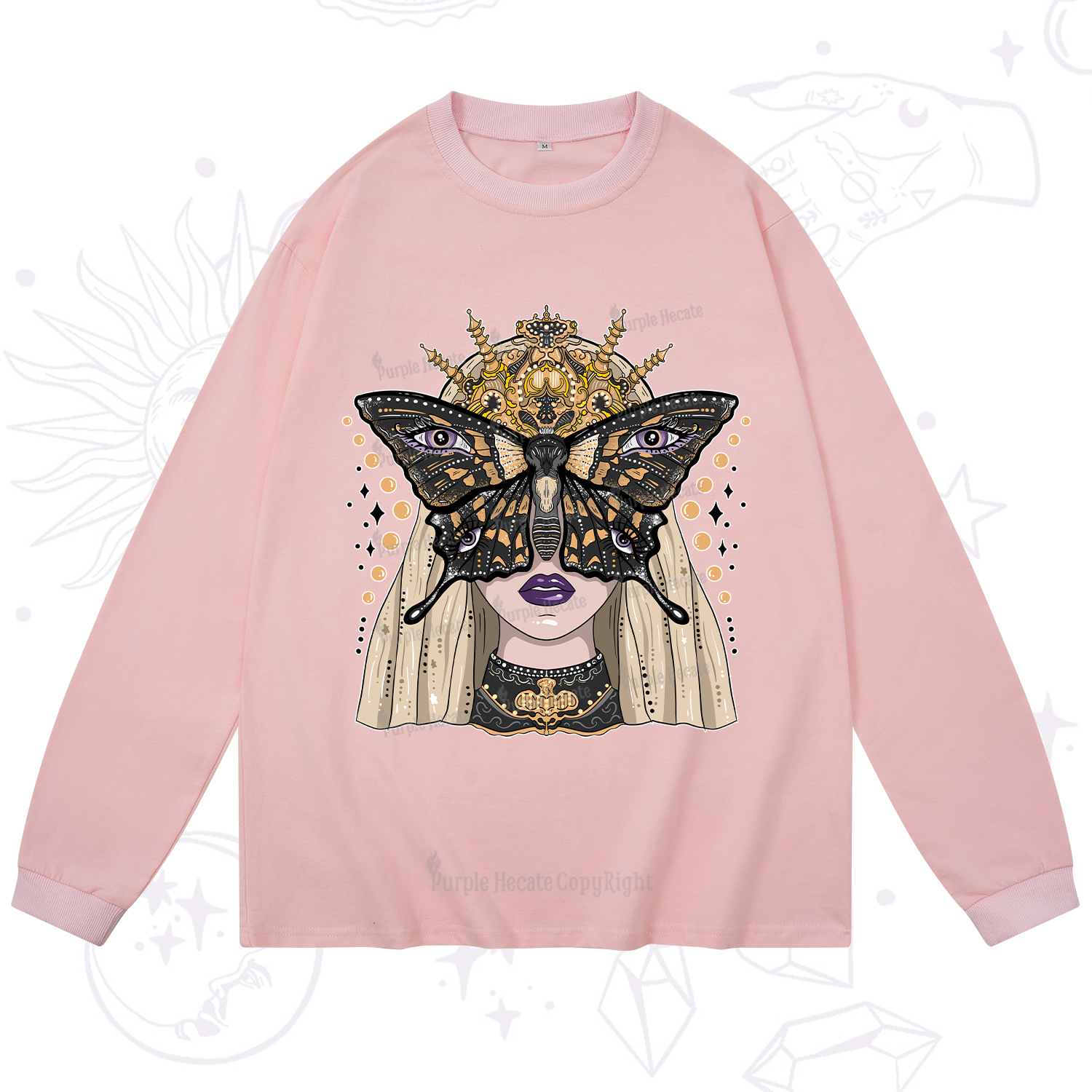 Purplehecate Butterfly Witchy Long Sleeve T-Shirt