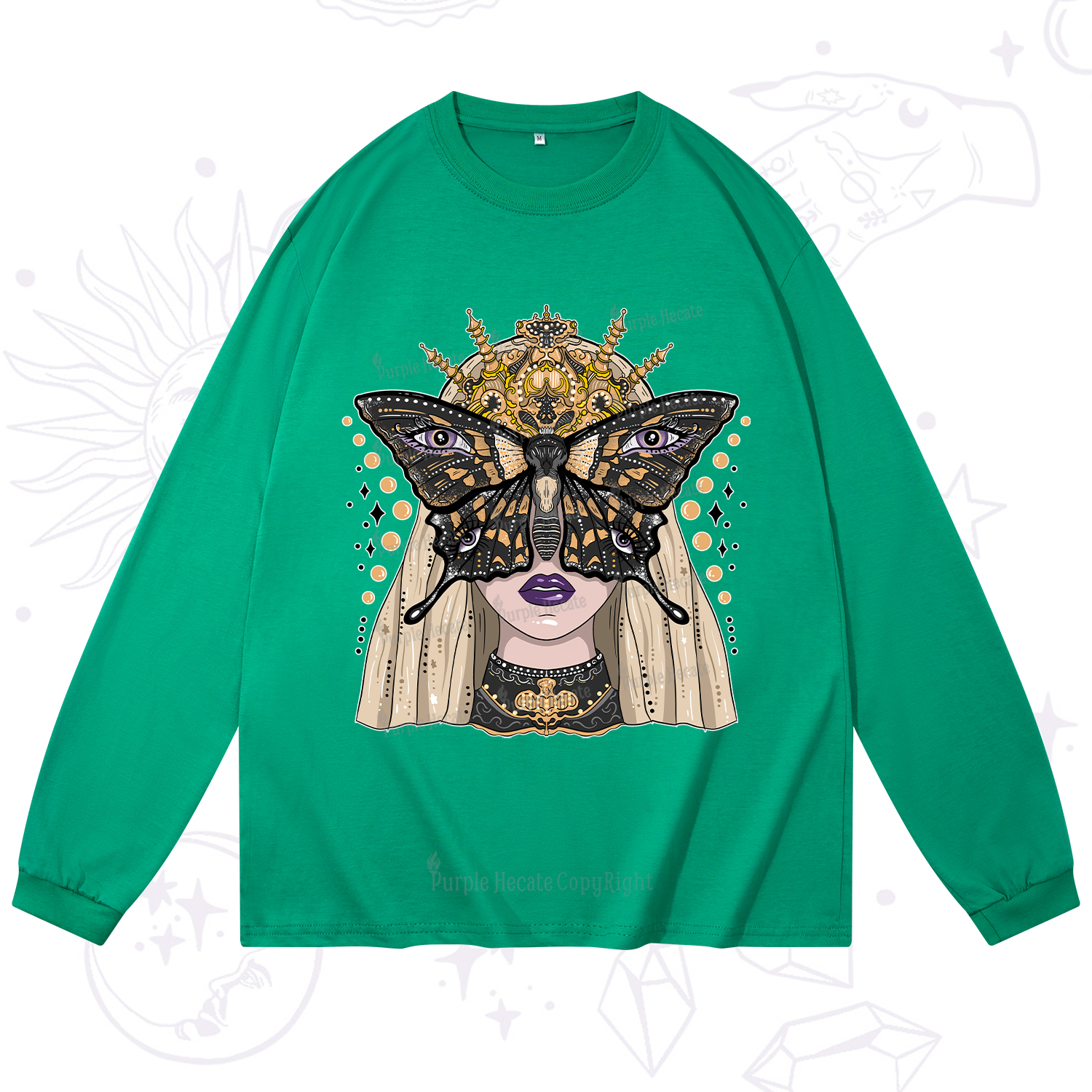 Purplehecate Butterfly Witchy Long Sleeve T-Shirt