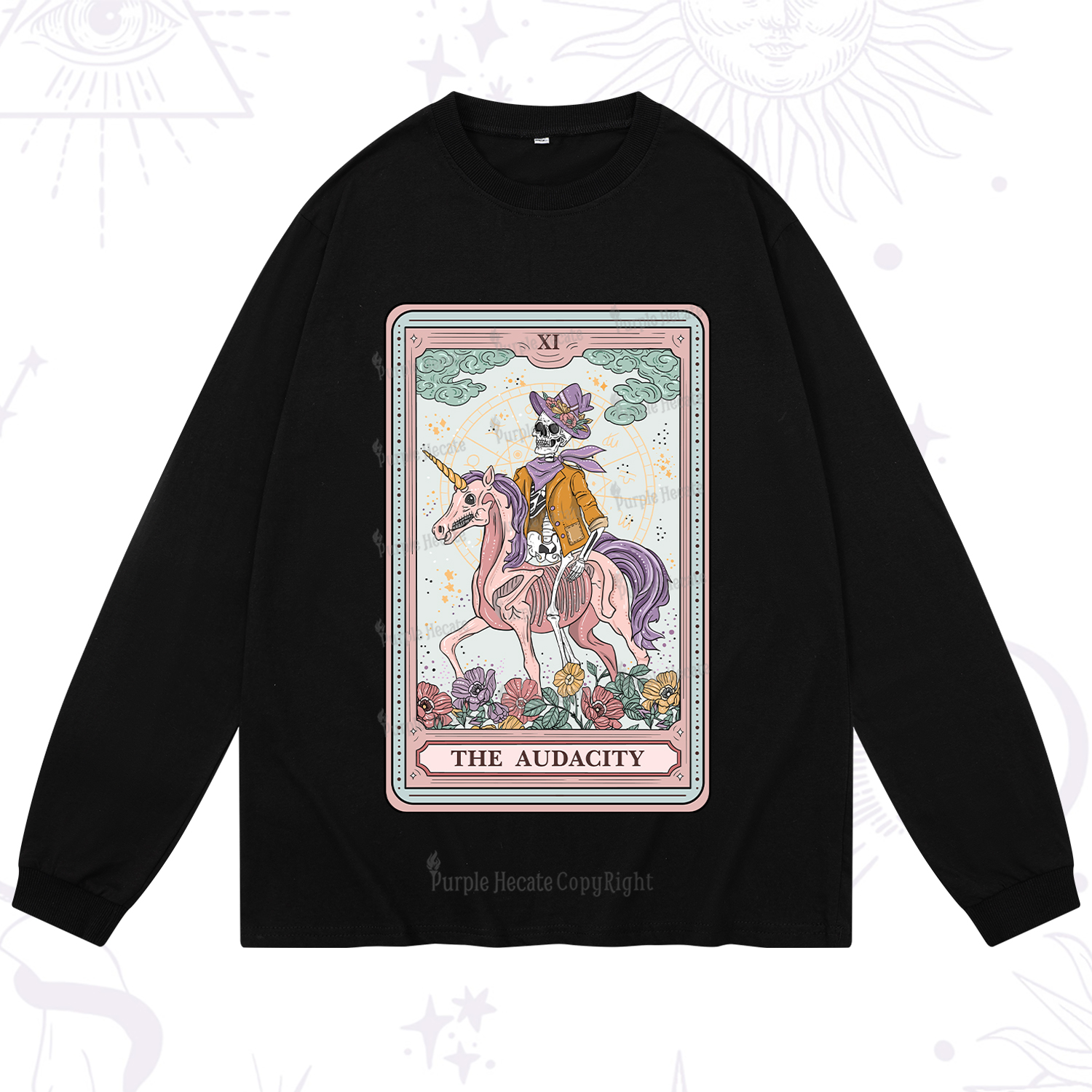 Purplehecate The Audacity Tarot Card Long Sleeve T-Shirt