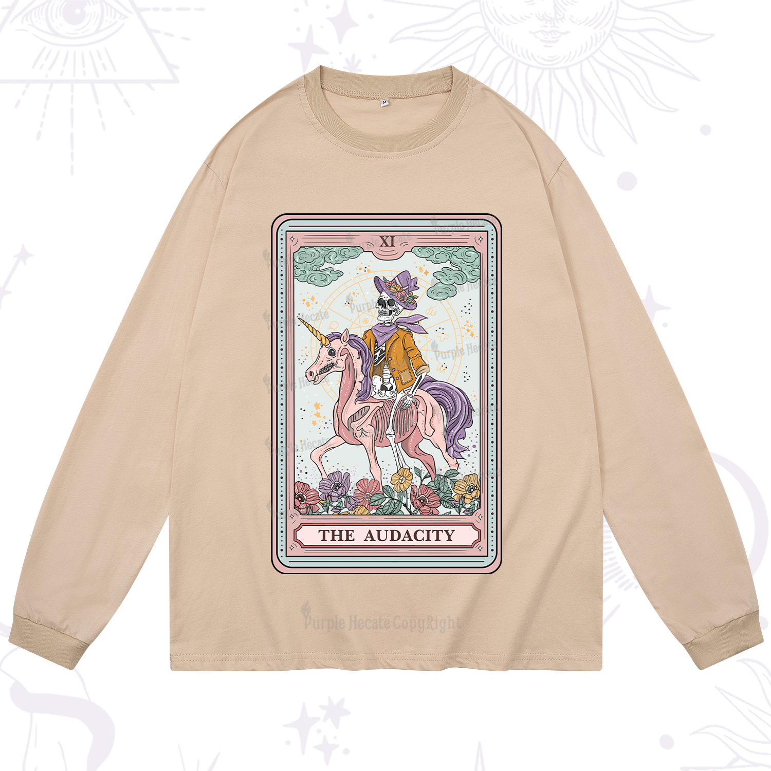 Purplehecate The Audacity Tarot Card Long Sleeve T-Shirt