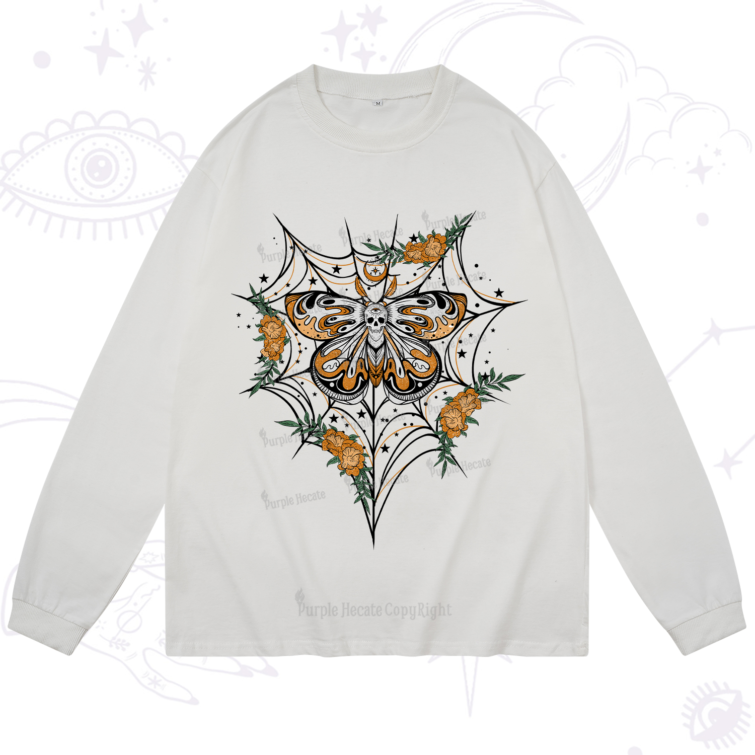 Purplehecate Death Head Moth Long Sleeve T-Shirt