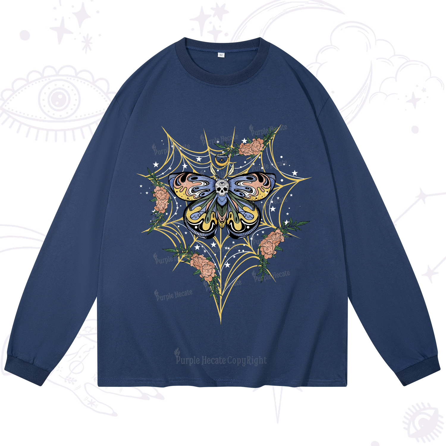 Purplehecate Death Head Moth Long Sleeve T-Shirt