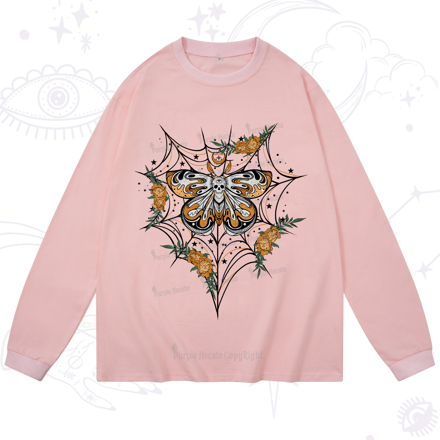Purplehecate Death Head Moth Long Sleeve T-Shirt