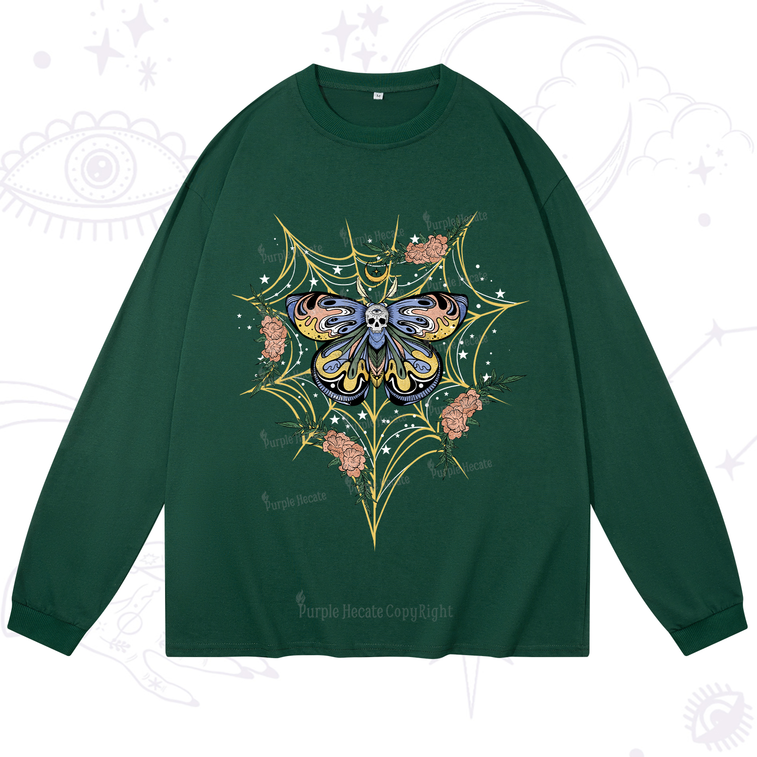 Purplehecate Death Head Moth Long Sleeve T-Shirt