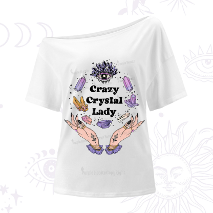 Purplehecate Crazy Crystal Lady One-Shoulder T-Shirt