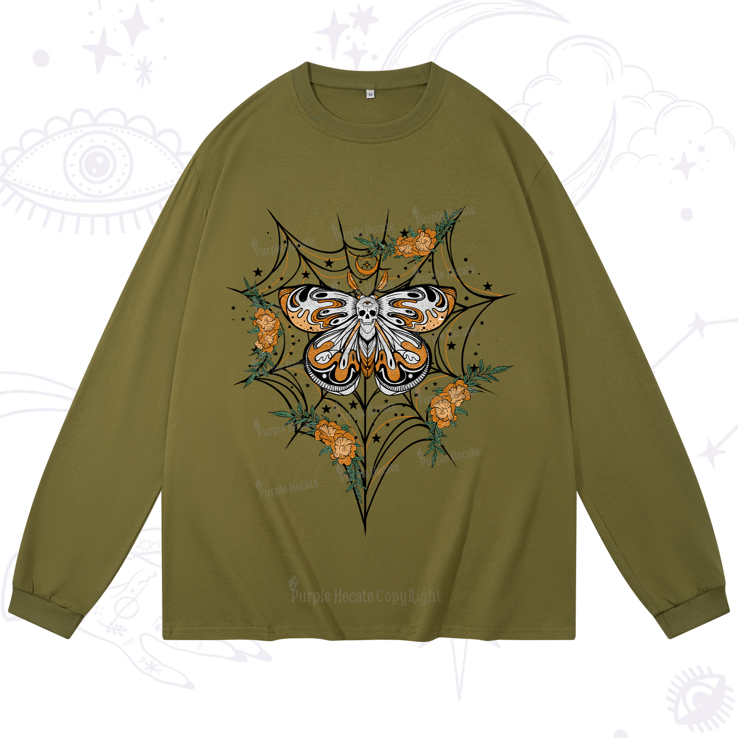 Purplehecate Death Head Moth Long Sleeve T-Shirt