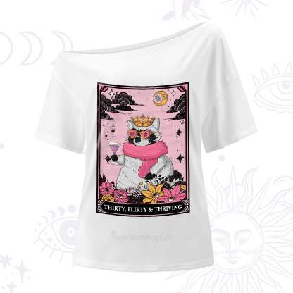 Purplehecate The Thirty Flirty Thriving Oracle Card One-Shoulder T-Shirt