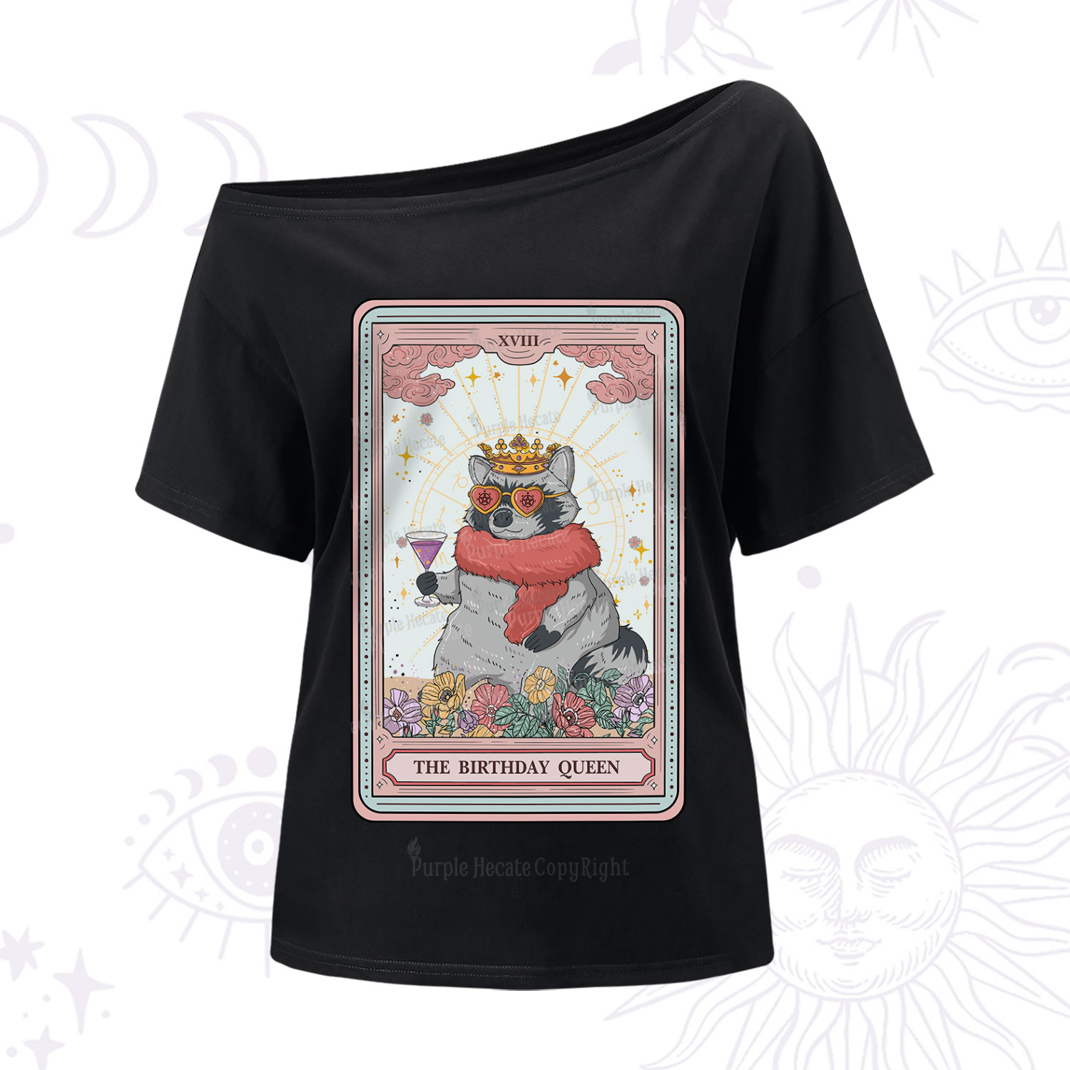 Purplehecate The Birthday Queen Tarot One-Shoulder T-Shirt