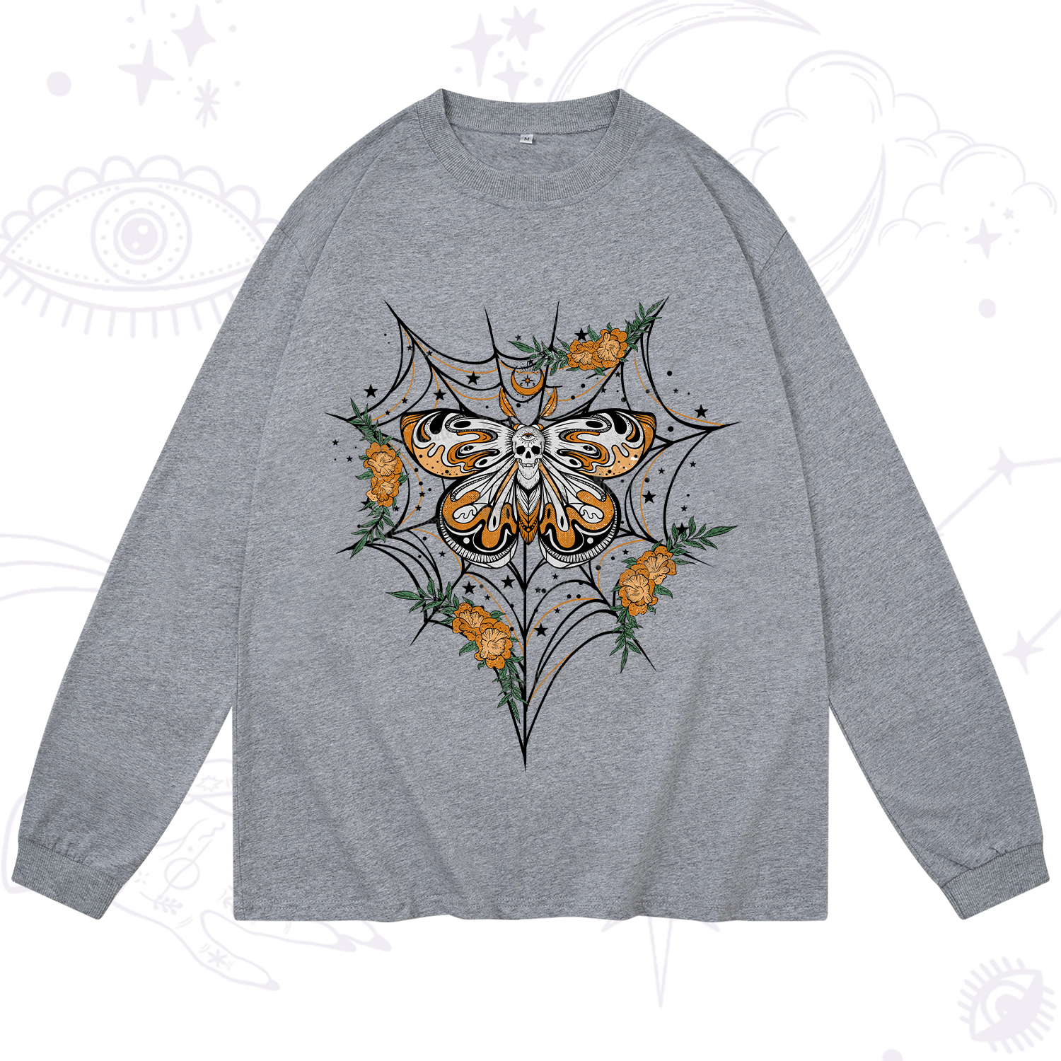 Purplehecate Death Head Moth Long Sleeve T-Shirt