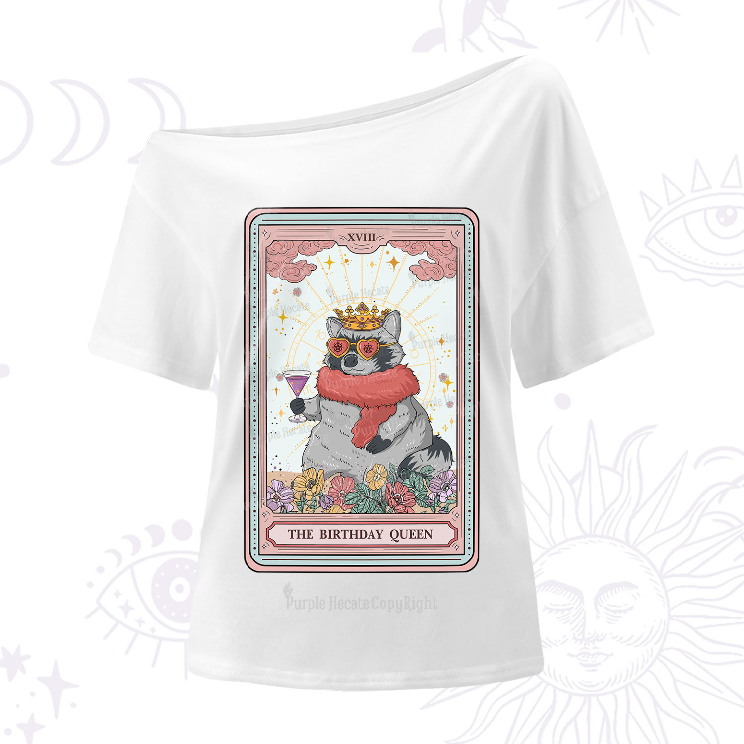 Purplehecate The Birthday Queen Tarot One-Shoulder T-Shirt