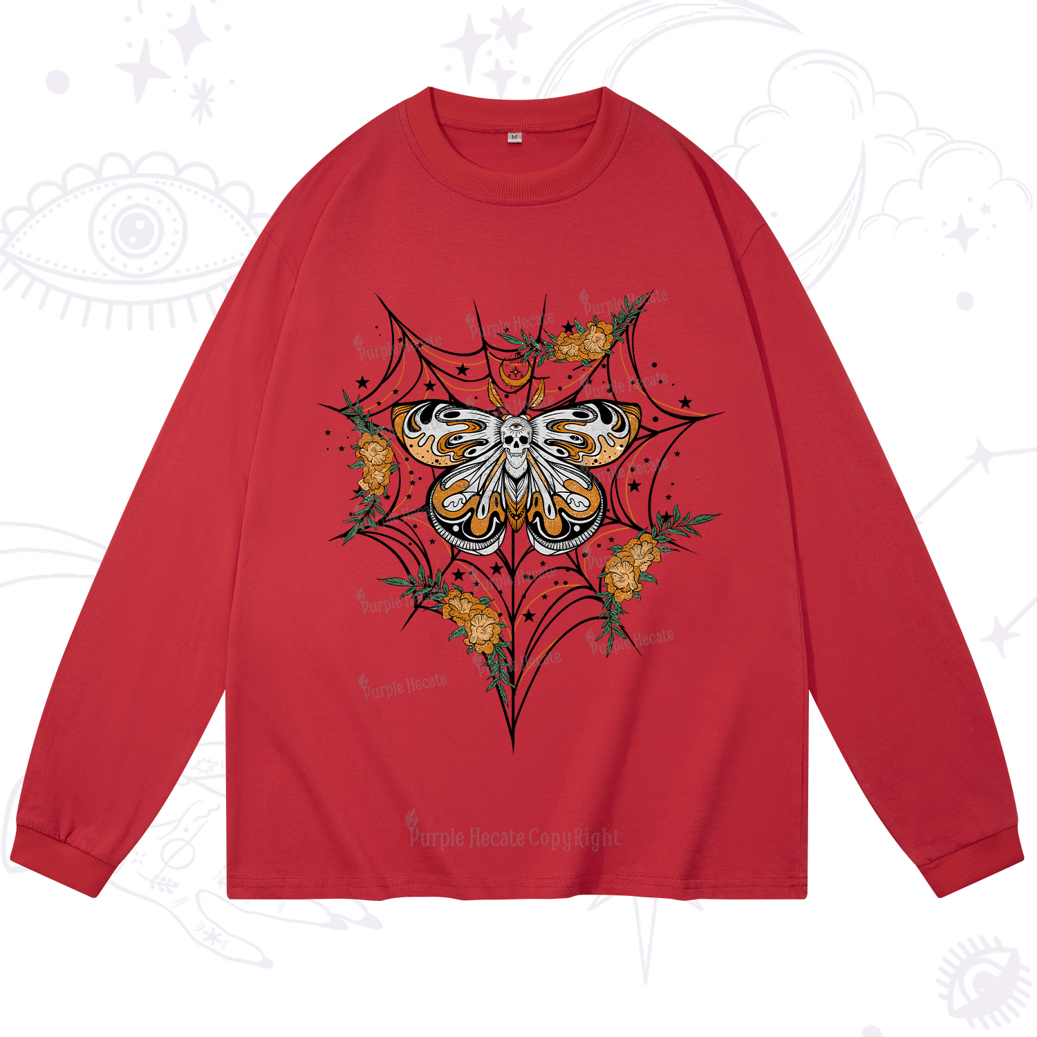Purplehecate Death Head Moth Long Sleeve T-Shirt