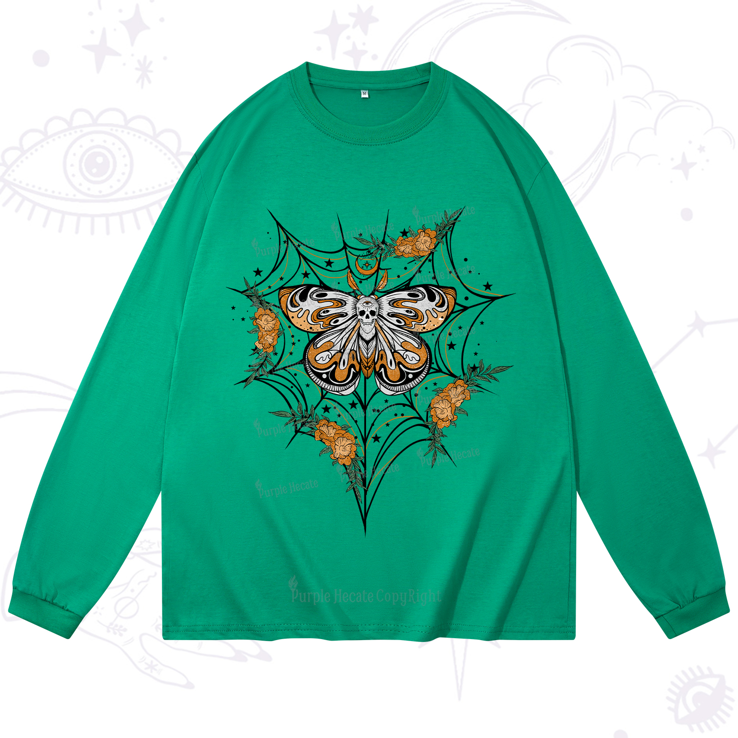 Purplehecate Death Head Moth Long Sleeve T-Shirt
