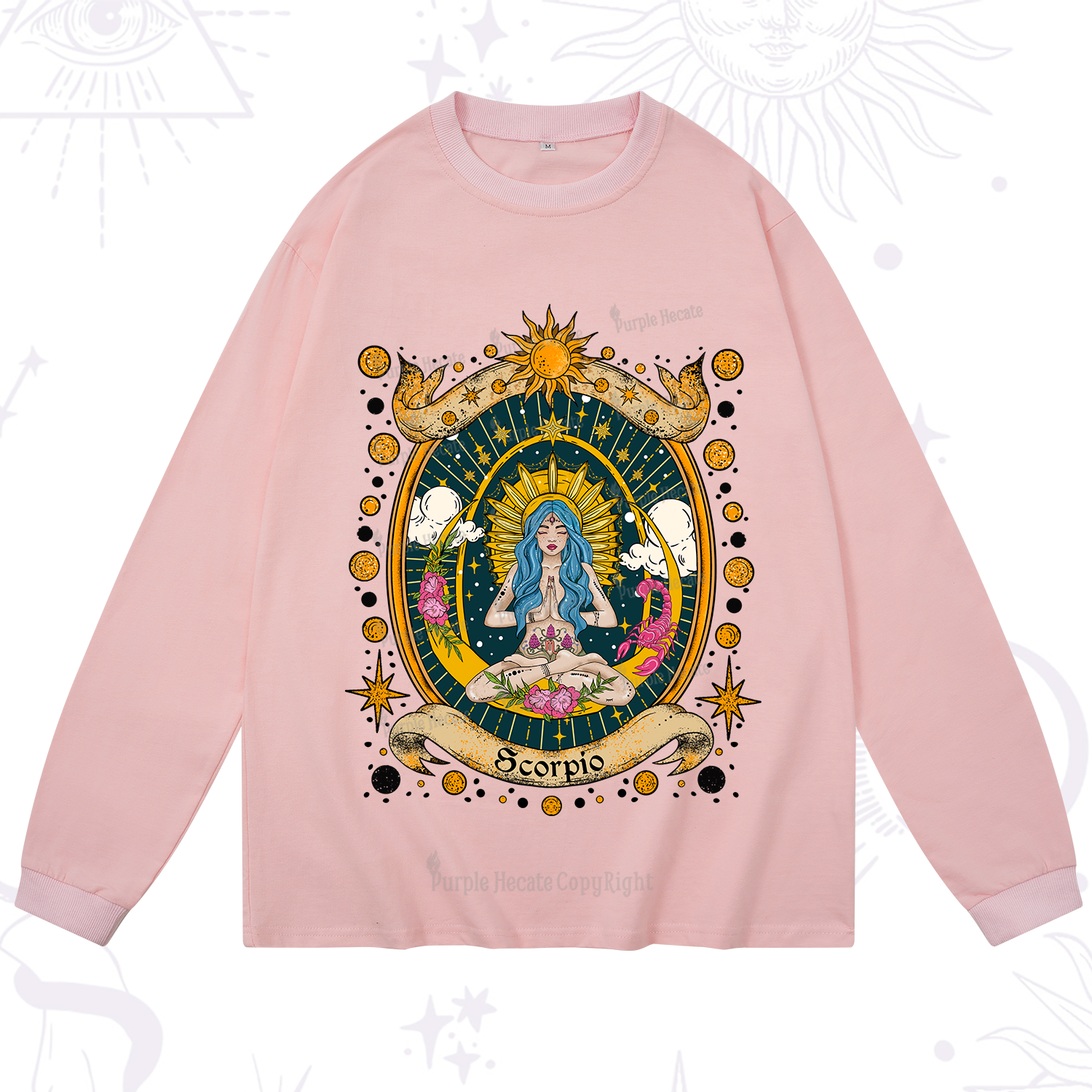 Purplehecate Scorpio Celestial Charm Zodiac Long Sleeve T-Shirt