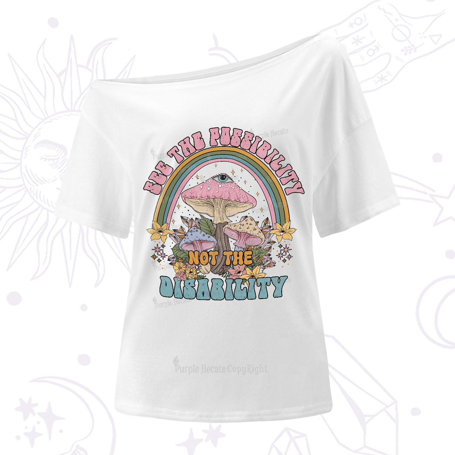 Purplehecate See The Possibility Not The Disability One-Shoulder T-Shirt