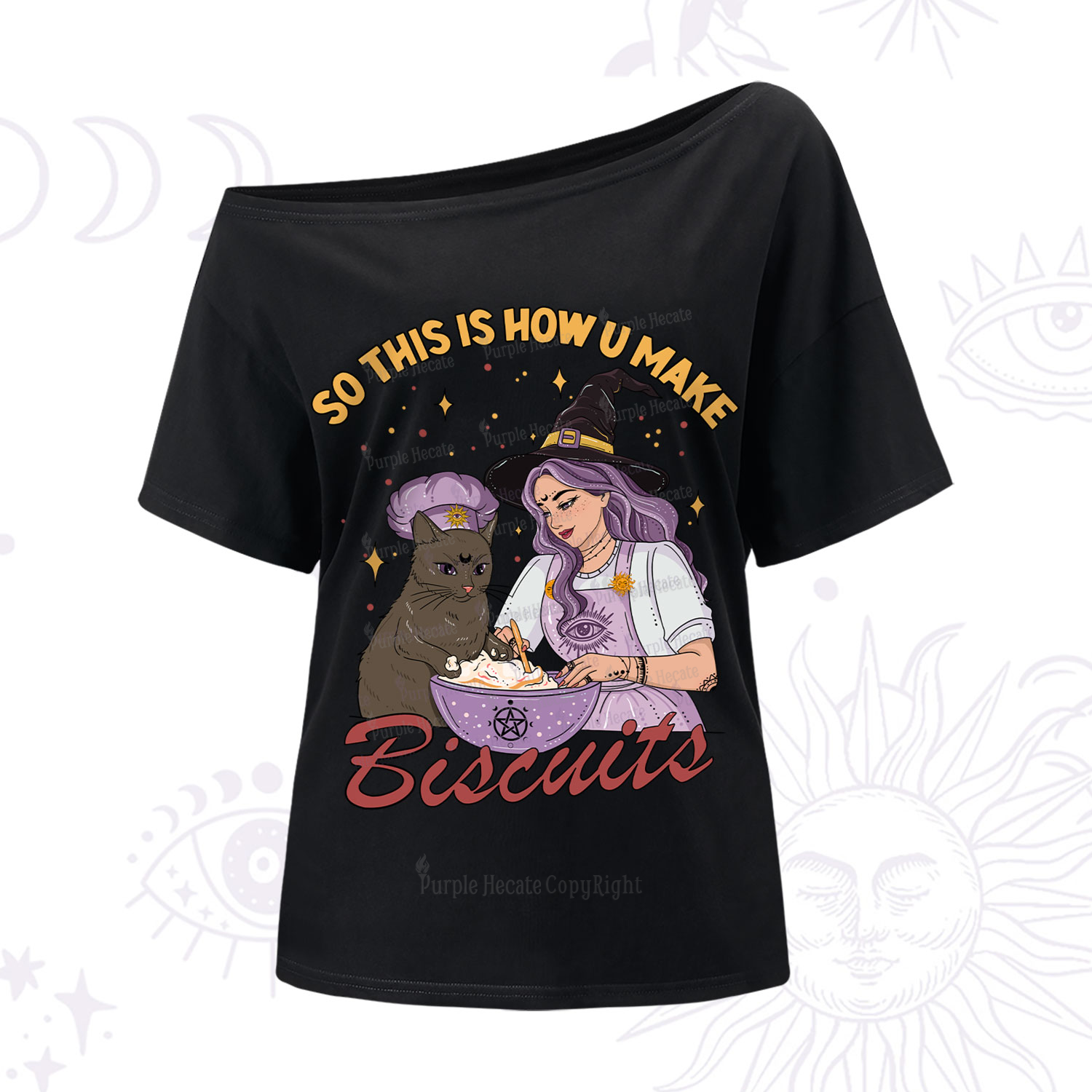 Purplehecate So This Is How You Make Biscuits One-Shoulder T-Shirt