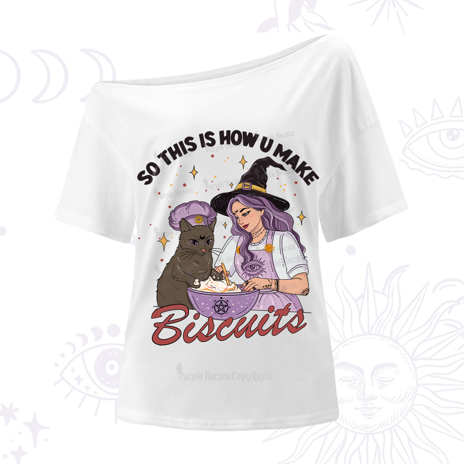 Purplehecate So This Is How You Make Biscuits One-Shoulder T-Shirt