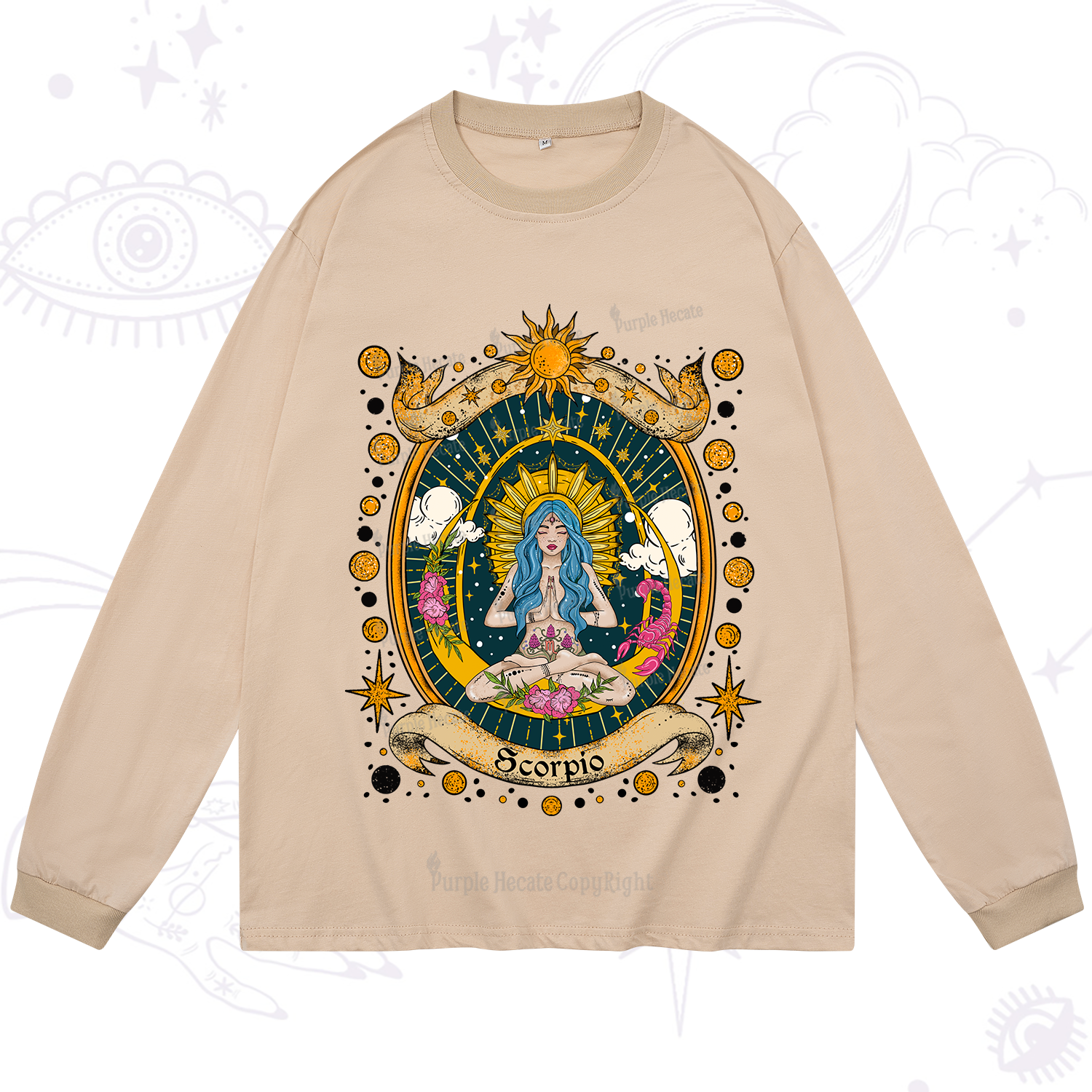 Purplehecate Scorpio Celestial Charm Zodiac Long Sleeve T-Shirt