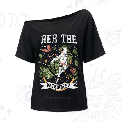 Purplehecate Heh The Patriarchy One-Shoulder T-Shirt