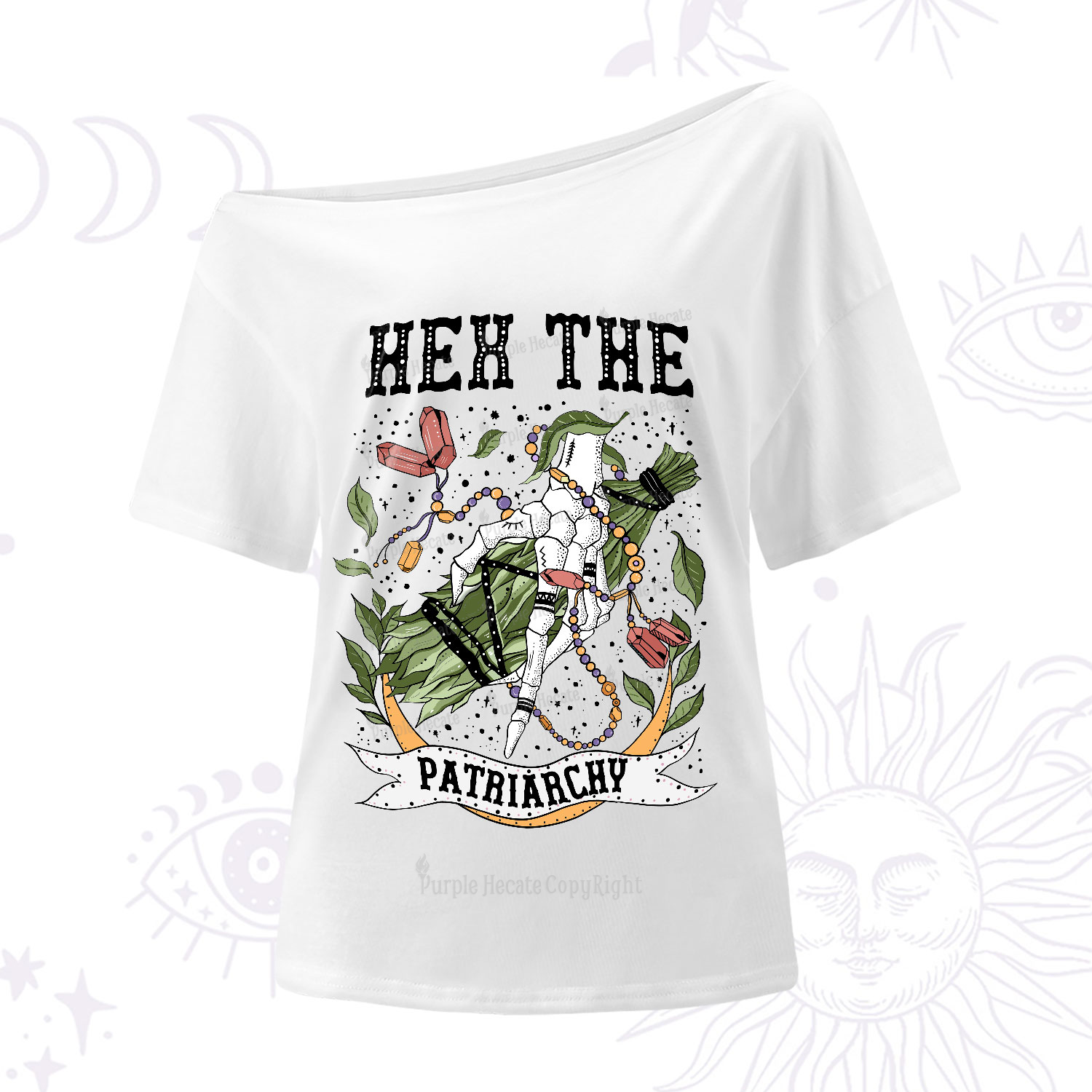 Purplehecate Heh The Patriarchy One-Shoulder T-Shirt