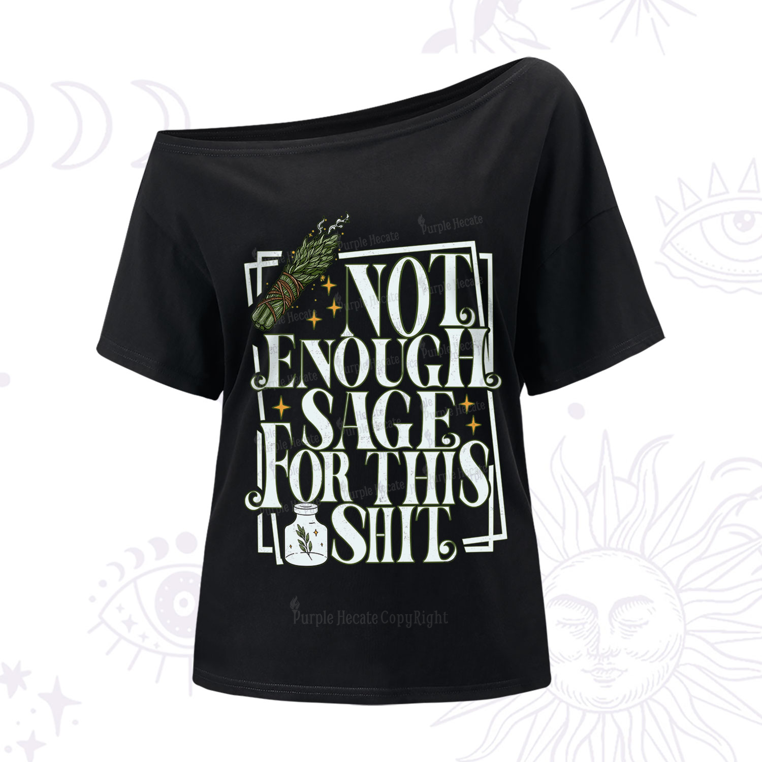 Purplehecate Smudge for This Shit One-Shoulder T-Shirt