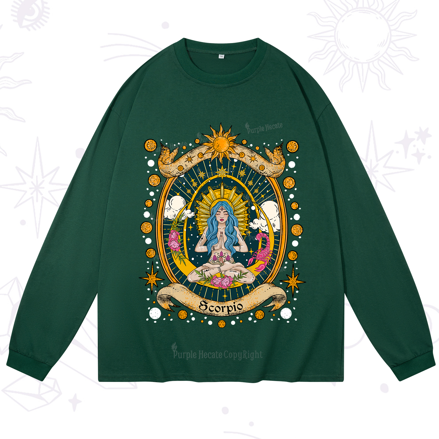 Purplehecate Scorpio Celestial Charm Zodiac Long Sleeve T-Shirt