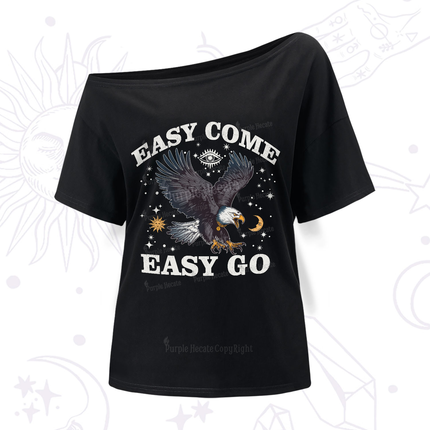 Purplehecate Easy Come Easy Go One-Shoulder T-Shirt