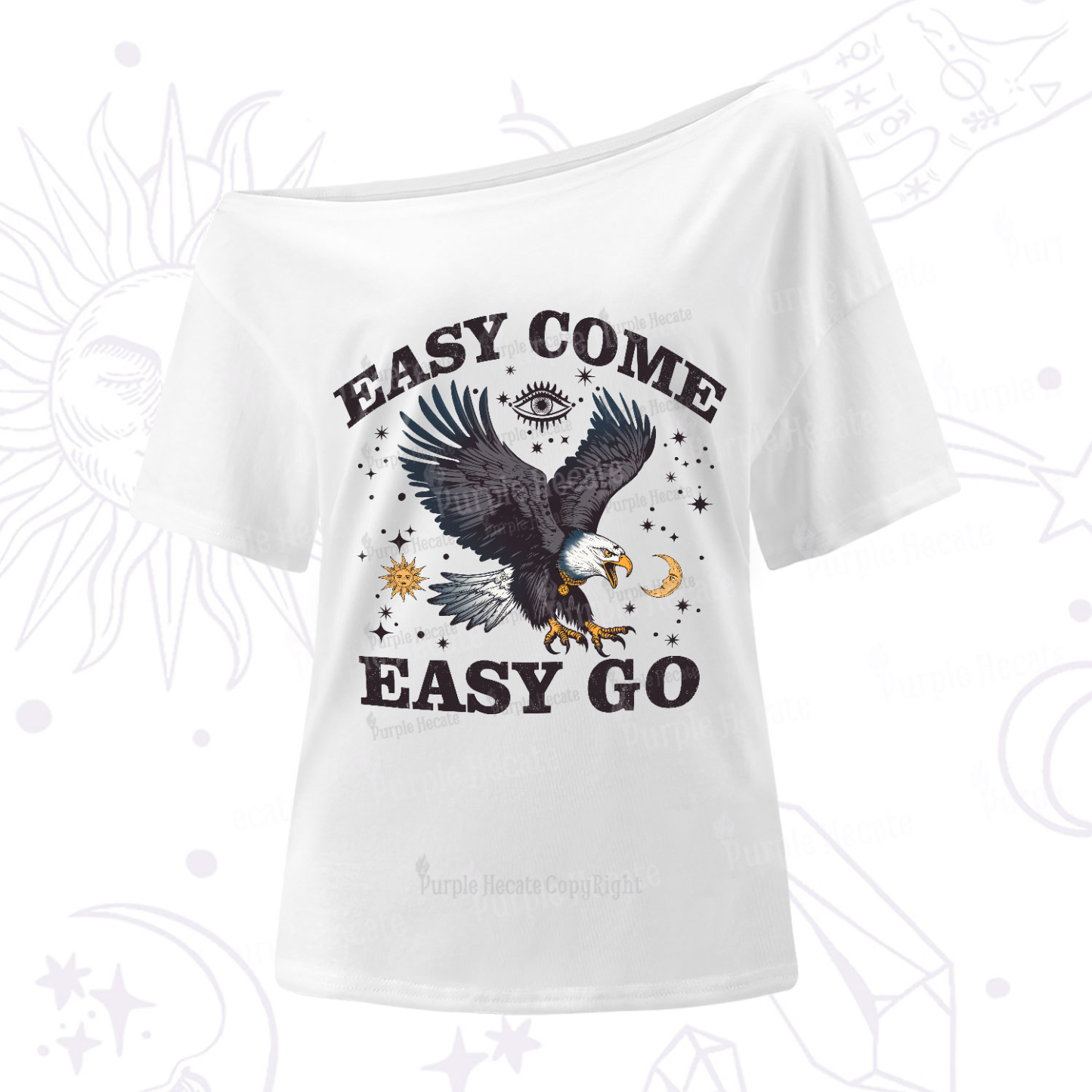 Purplehecate Easy Come Easy Go One-Shoulder T-Shirt