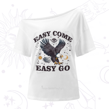 Purplehecate Easy Come Easy Go One-Shoulder T-Shirt