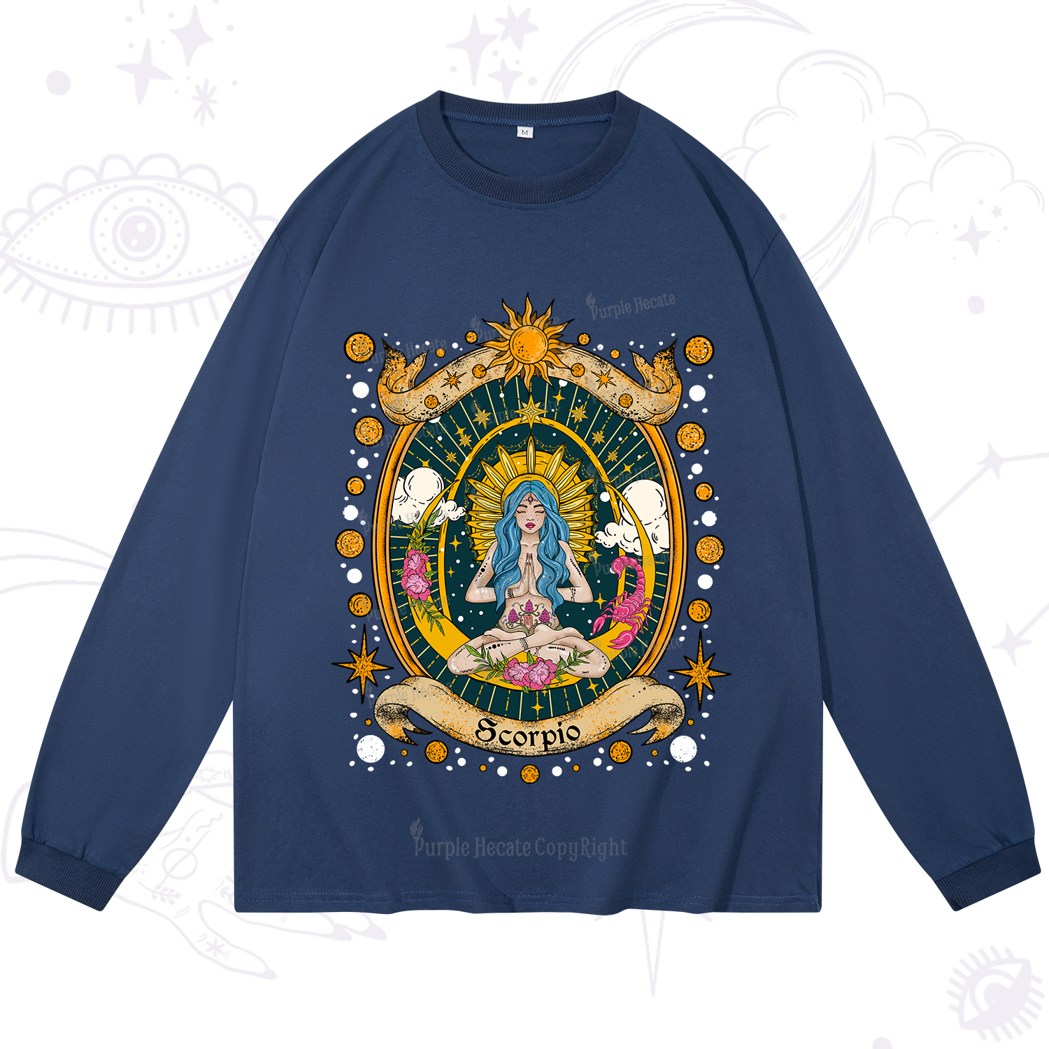 Purplehecate Scorpio Celestial Charm Zodiac Long Sleeve T-Shirt