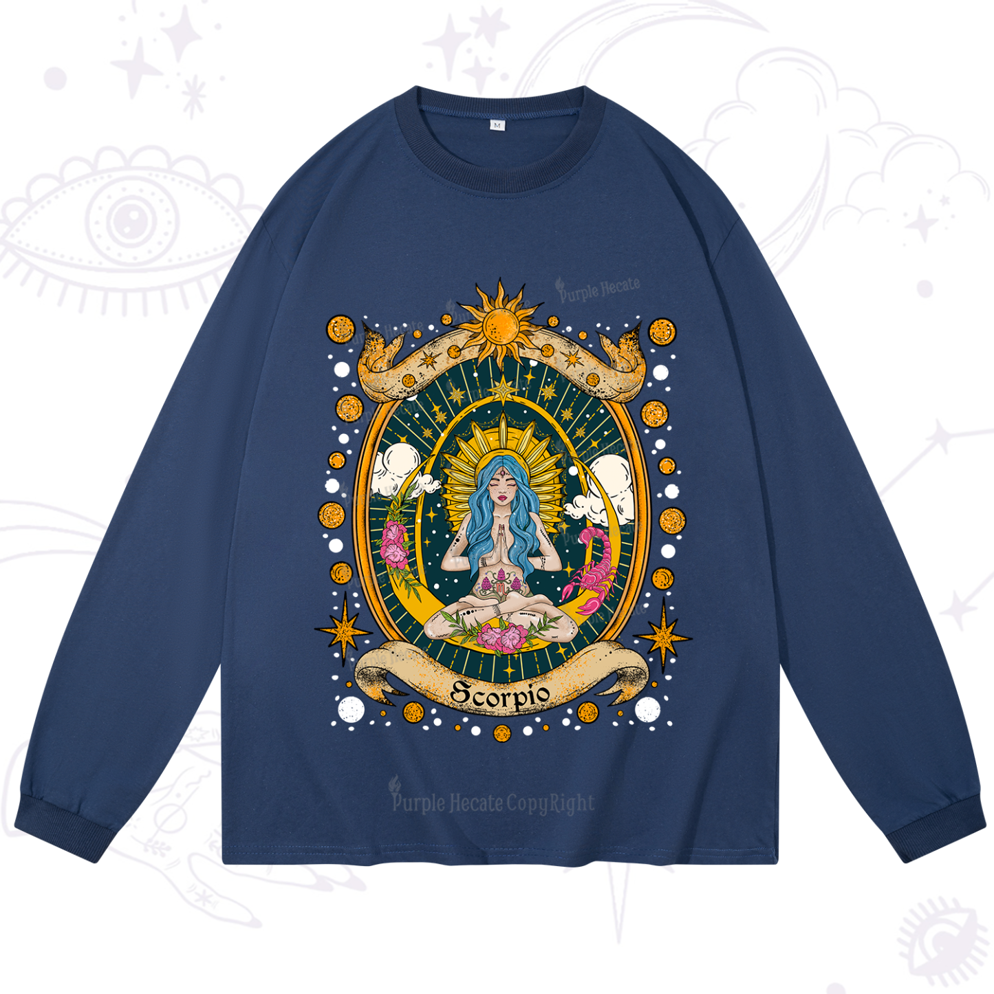 Purplehecate Scorpio Celestial Charm Zodiac Long Sleeve T-Shirt