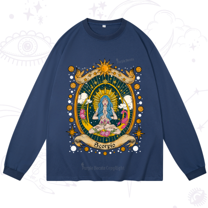 Purplehecate Scorpio Celestial Charm Zodiac Long Sleeve T-Shirt