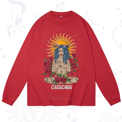 Purplehecate Sun Guardian Of Capricorn Zodiac Long Sleeve T-Shirt