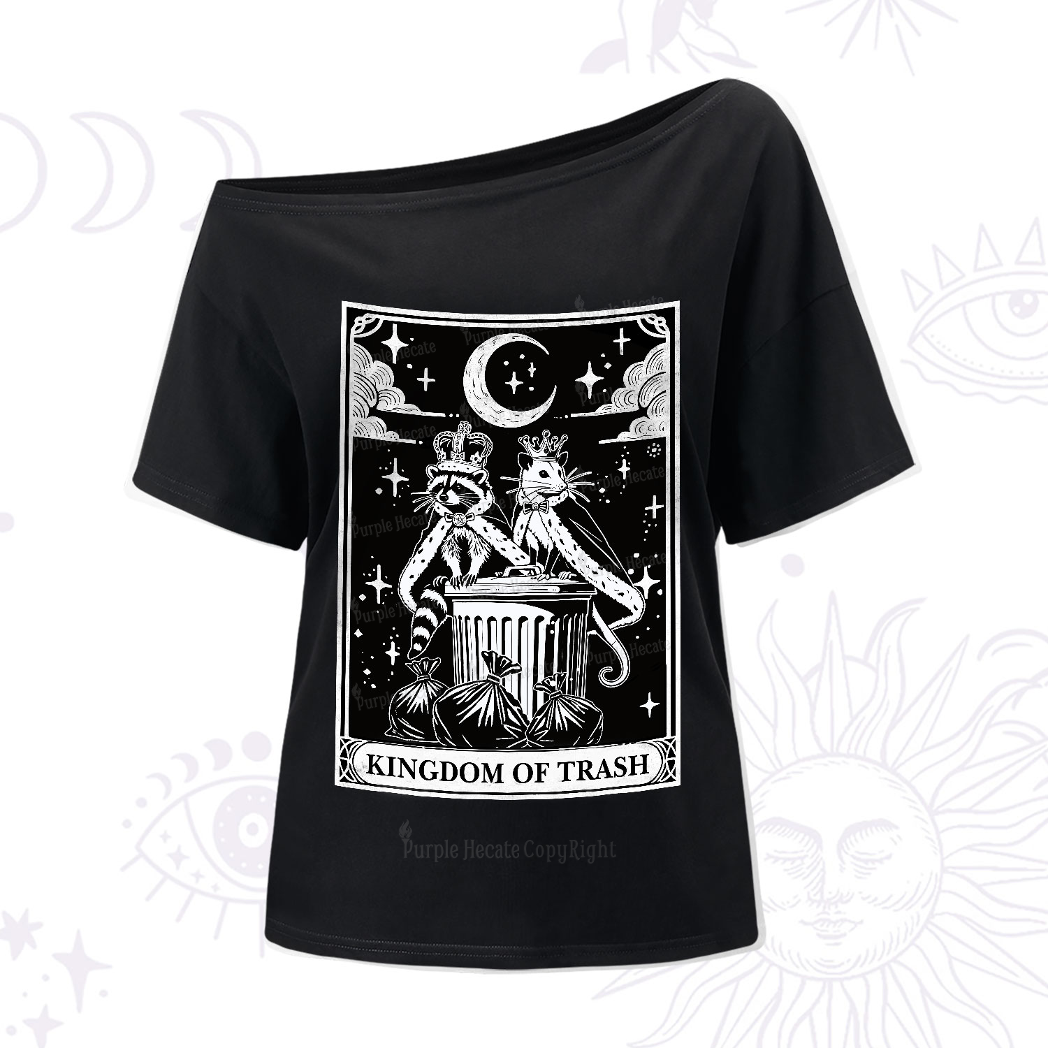 Purplehecate The Kingdom Of Trash Tarot One-Shoulder T-Shirt