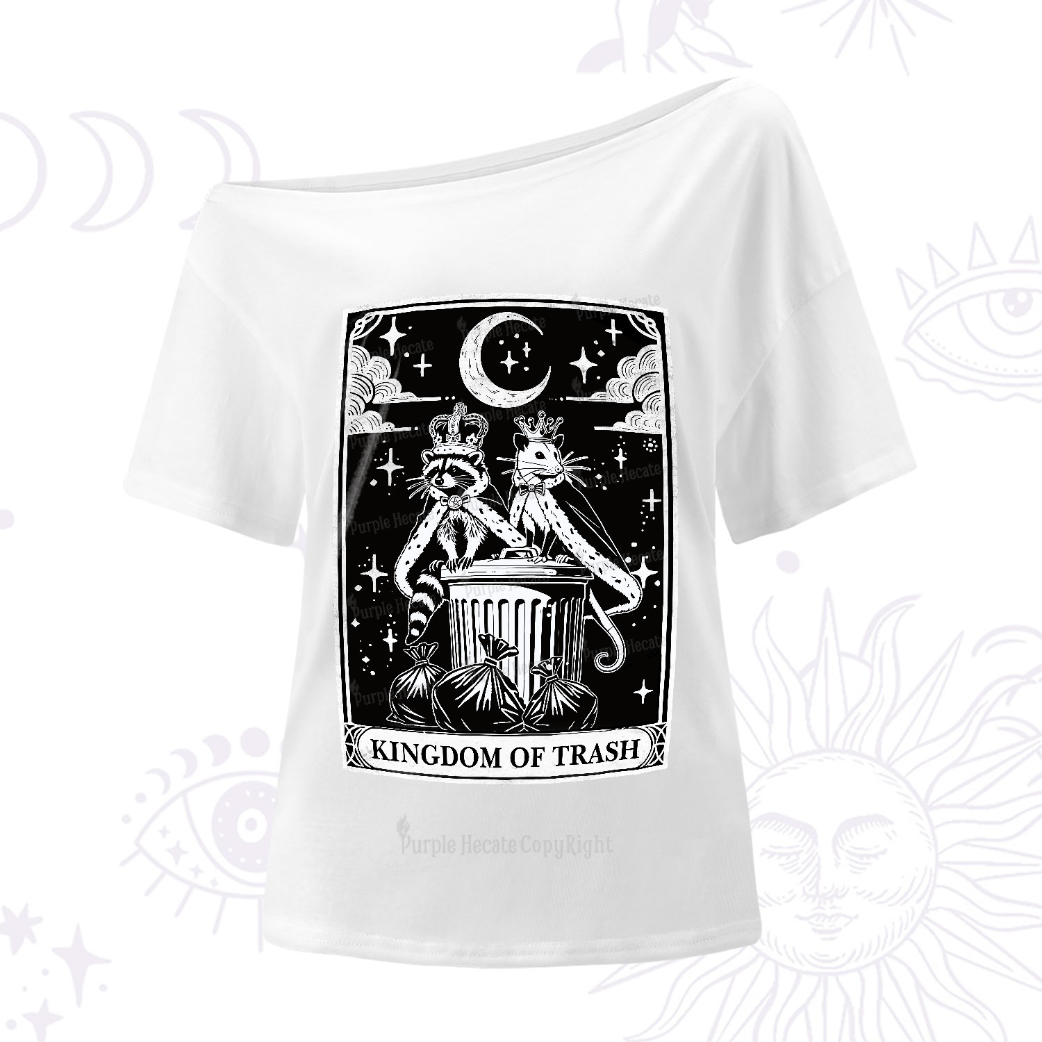Purplehecate The Kingdom Of Trash Tarot One-Shoulder T-Shirt