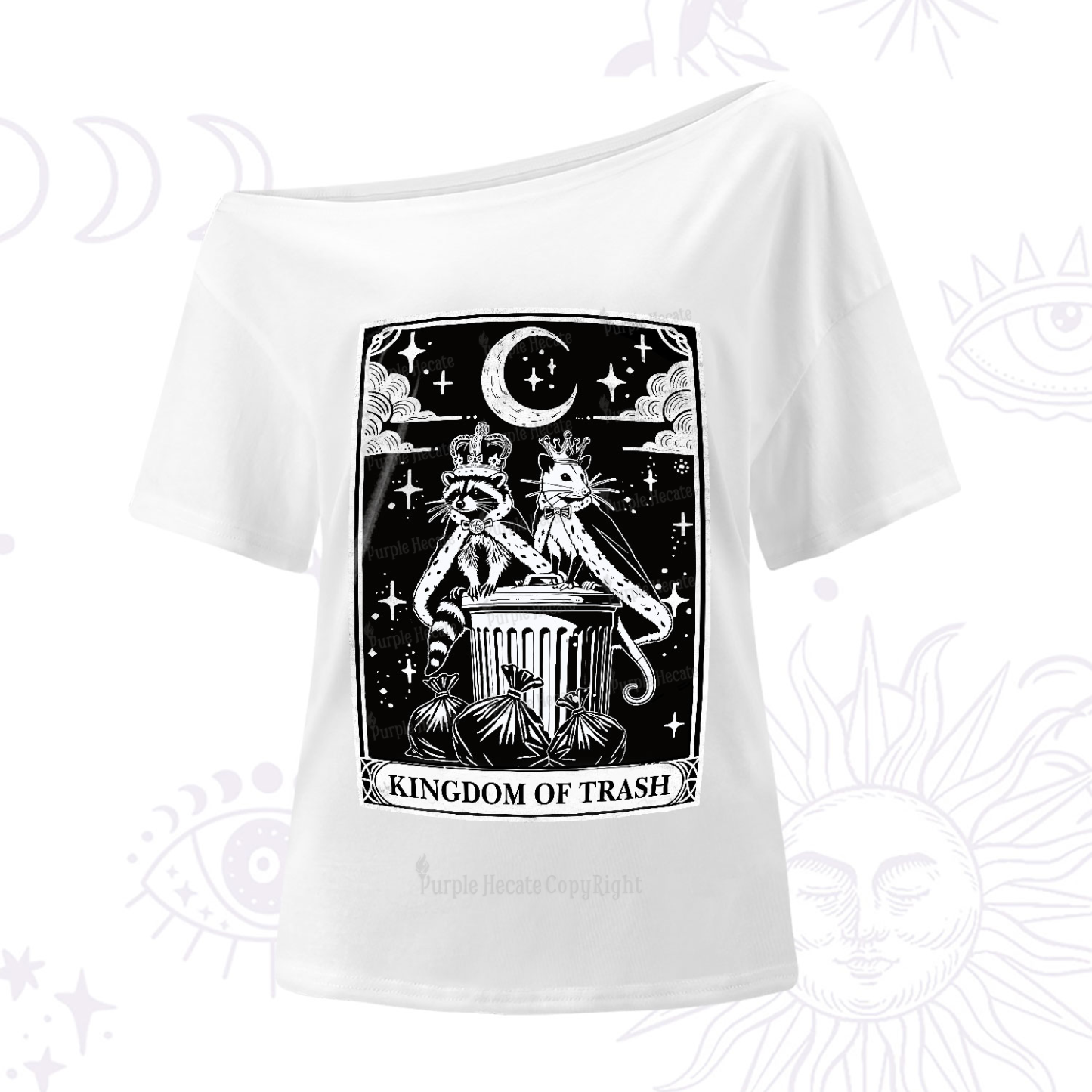 Purplehecate The Kingdom Of Trash Tarot One-Shoulder T-Shirt