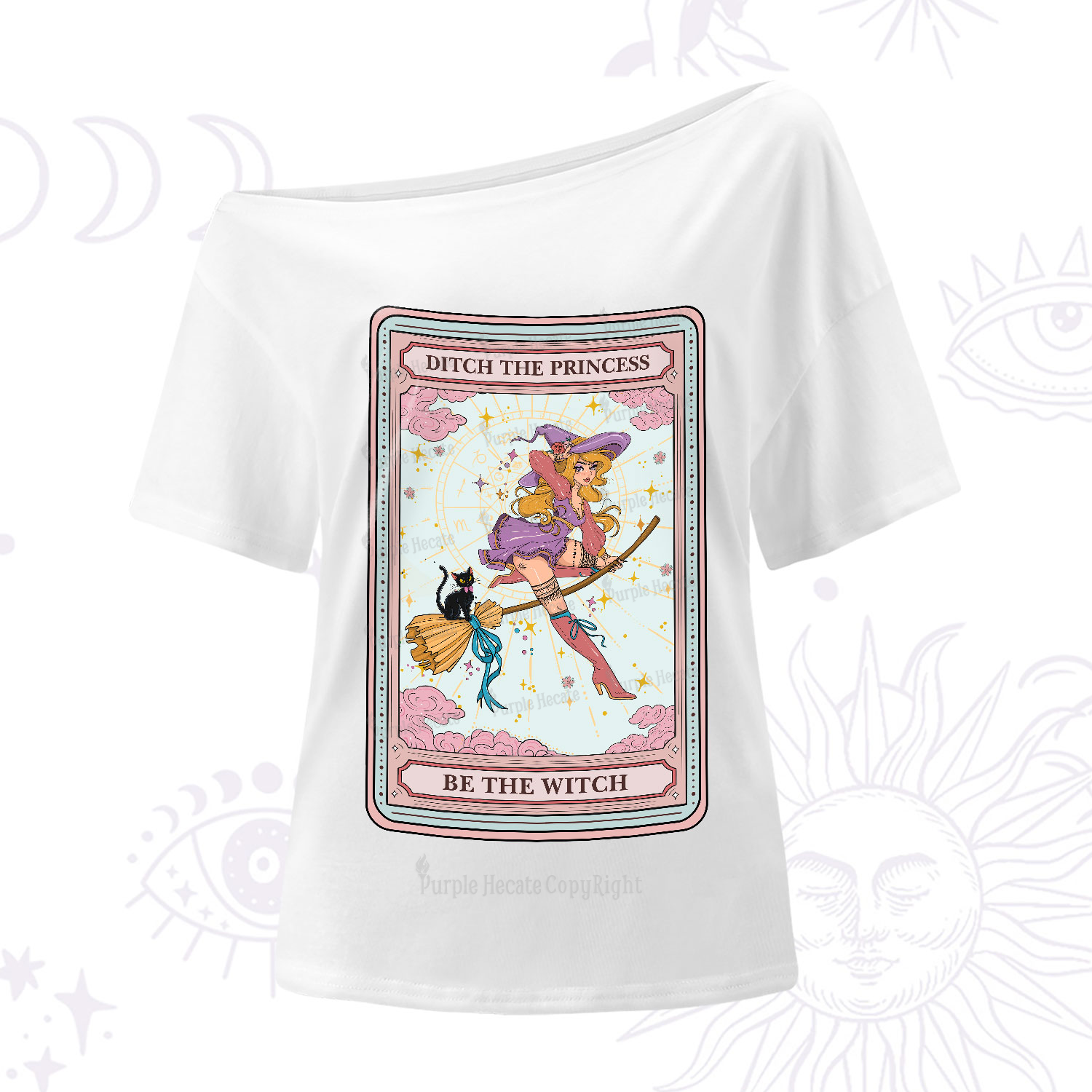 Purplehecate The Ditch The Princess Be The Witch Oracle Card One-Shoulder T-Shirt
