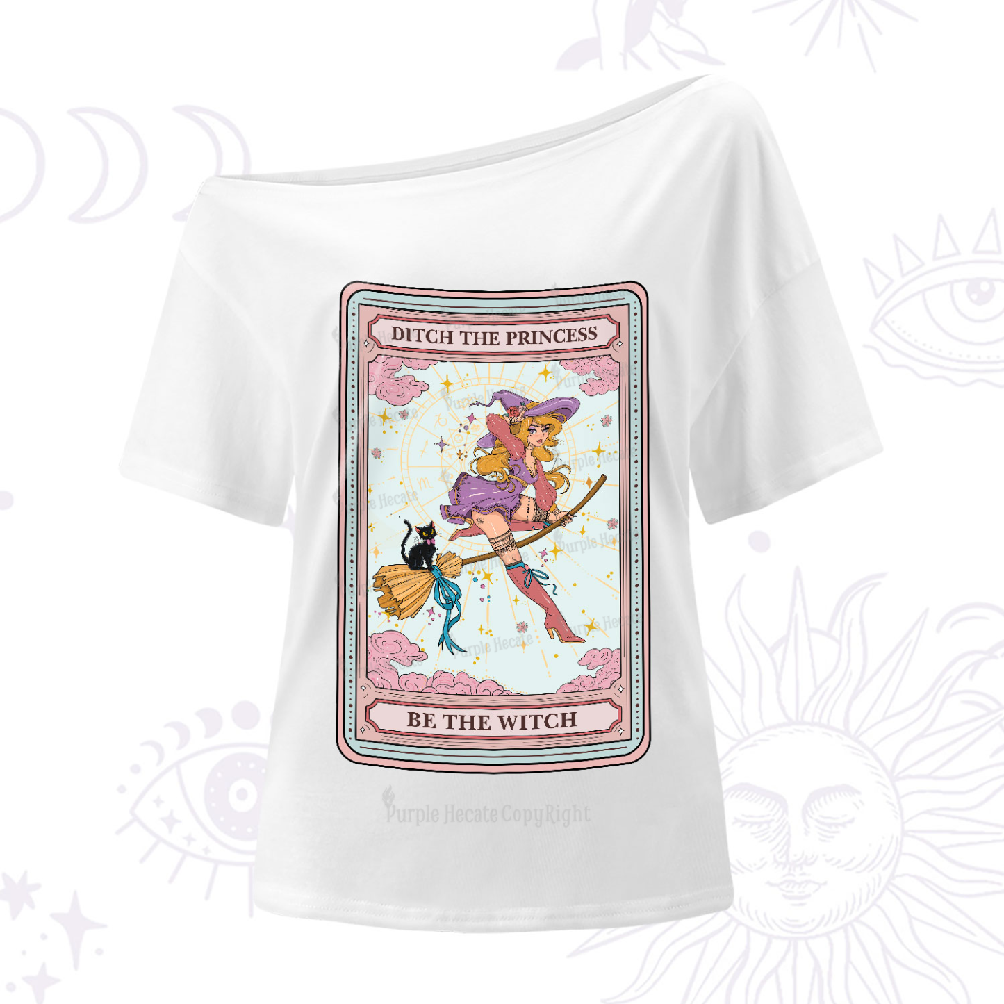 Purplehecate The Ditch The Princess Be The Witch Oracle Card One-Shoulder T-Shirt