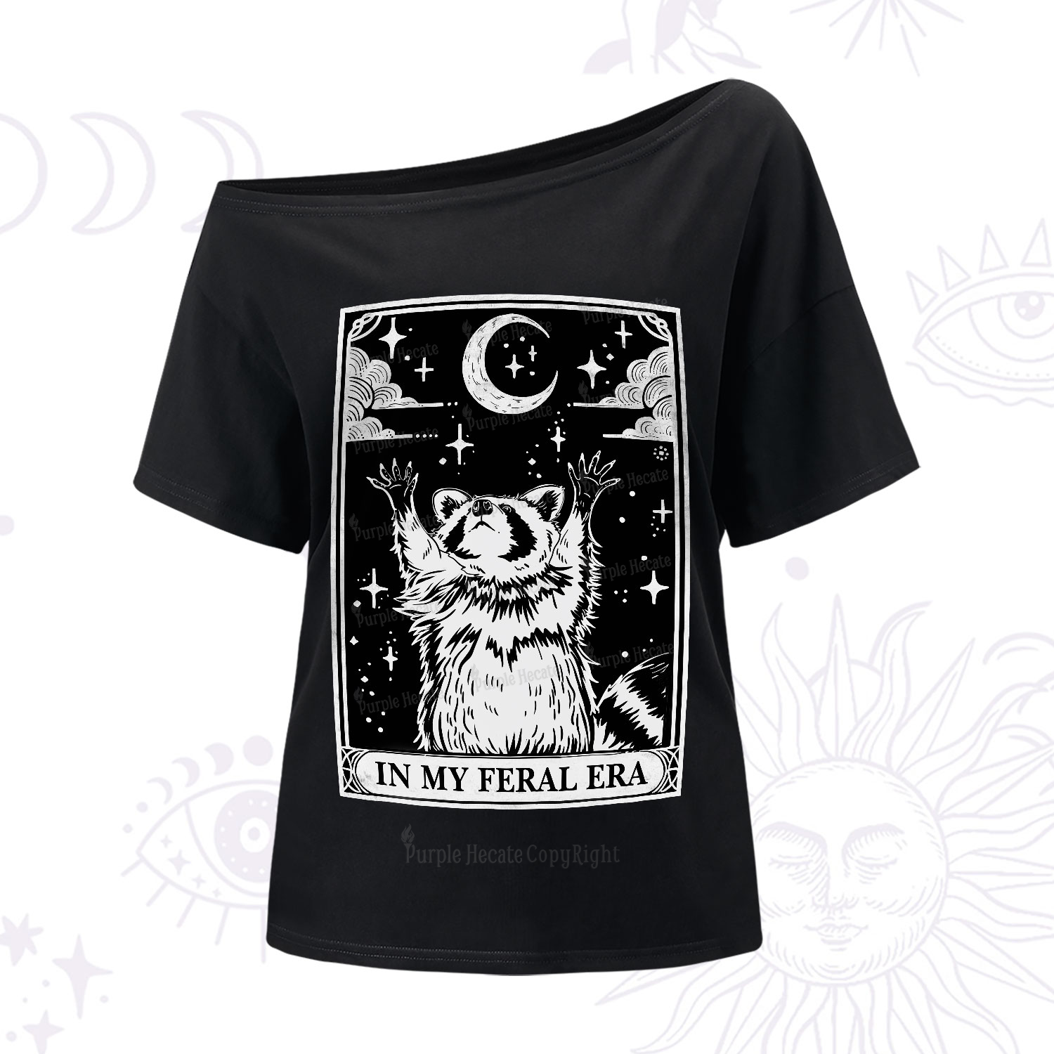 Purplehecate The In My Feral Era Oracle Card One-Shoulder T-Shirt