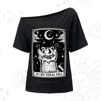 Purplehecate The In My Feral Era Oracle Card One-Shoulder T-Shirt