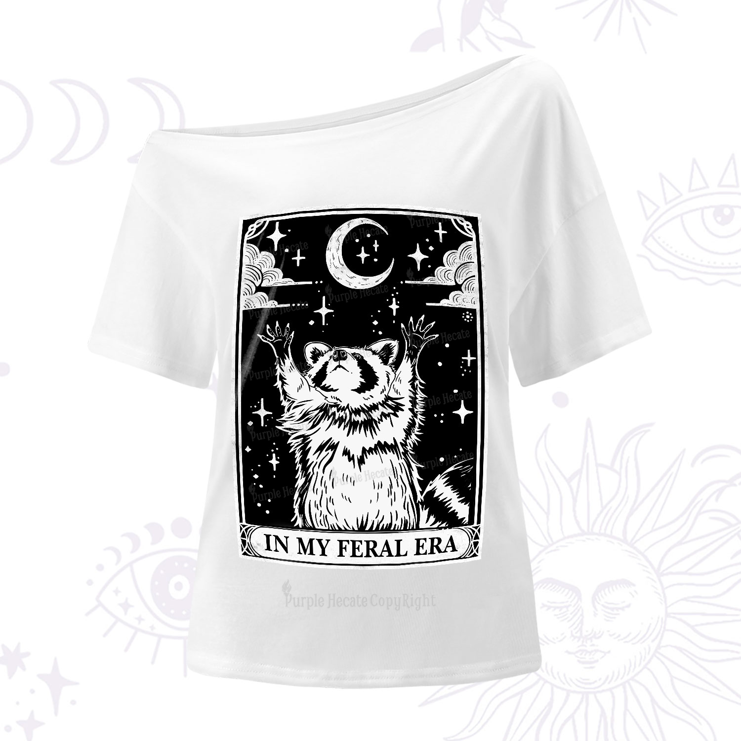 Purplehecate The In My Feral Era Oracle Card One-Shoulder T-Shirt