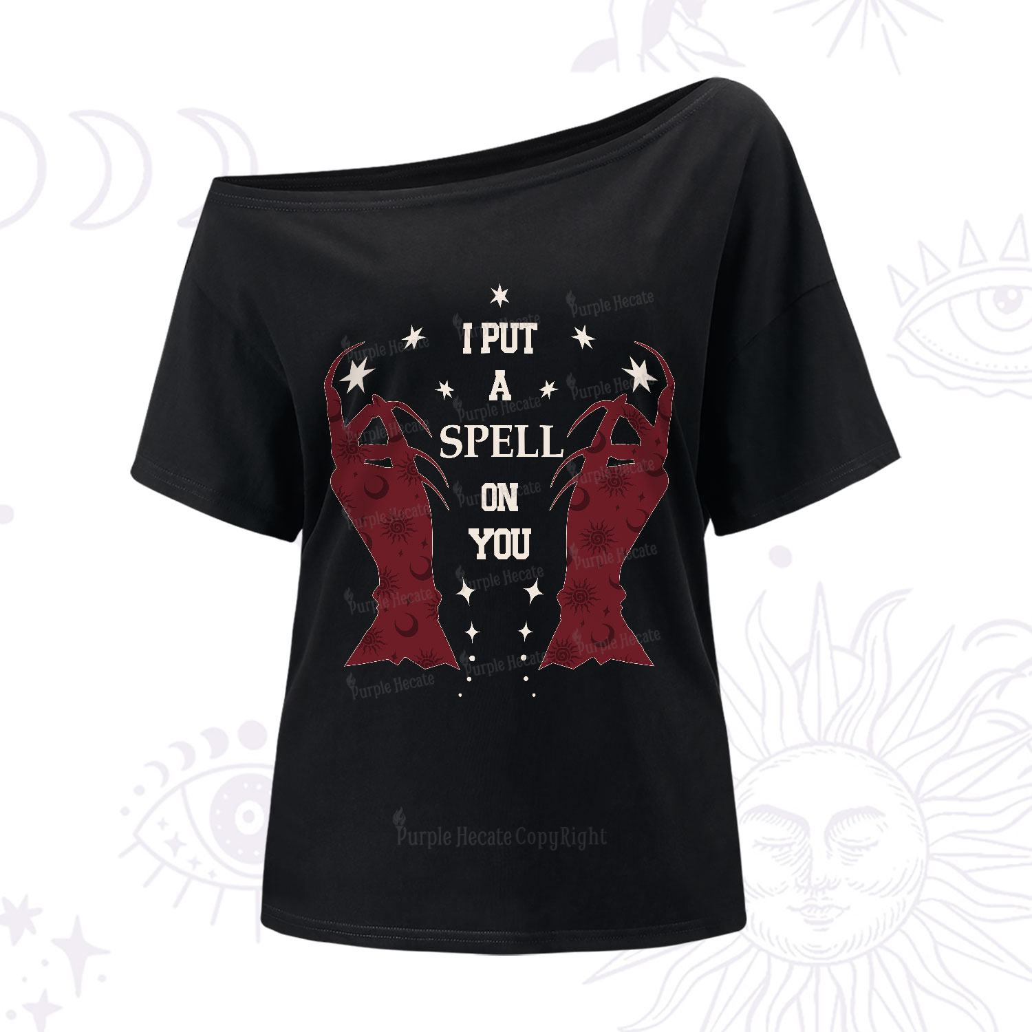 Purplehecate I Put A Spell On You One-Shoulder T-Shirt