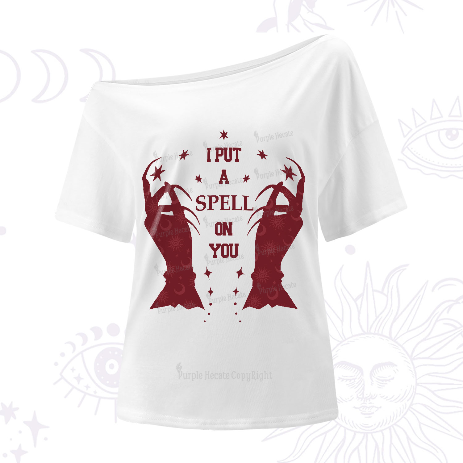 Purplehecate I Put A Spell On You One-Shoulder T-Shirt