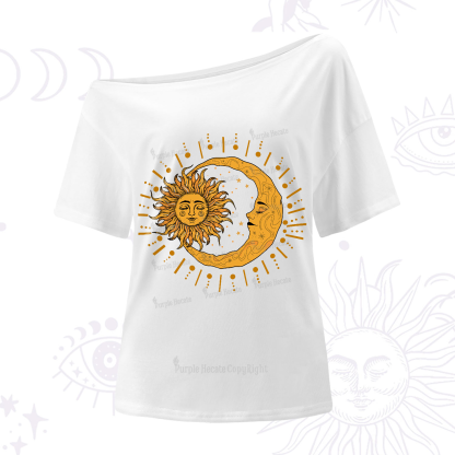 Purplehecate Solar & Lunar Spirit One-Shoulder T-Shirt