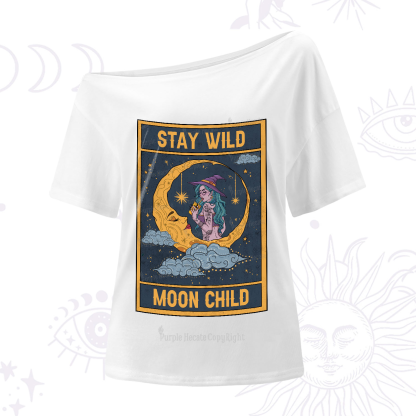 Purplehecate The Stay Wild Moon Child Oracle Card One-Shoulder T-Shirt