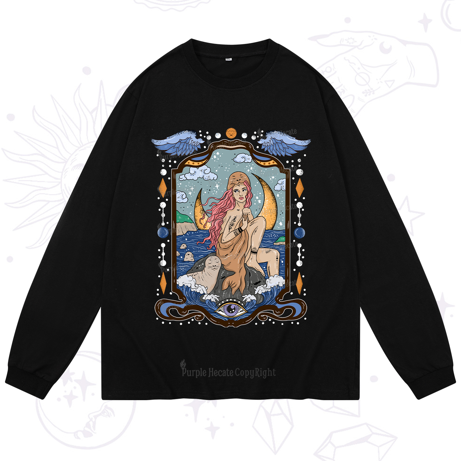 Purplehecate Selkie Woman Long Sleeve T-Shirt