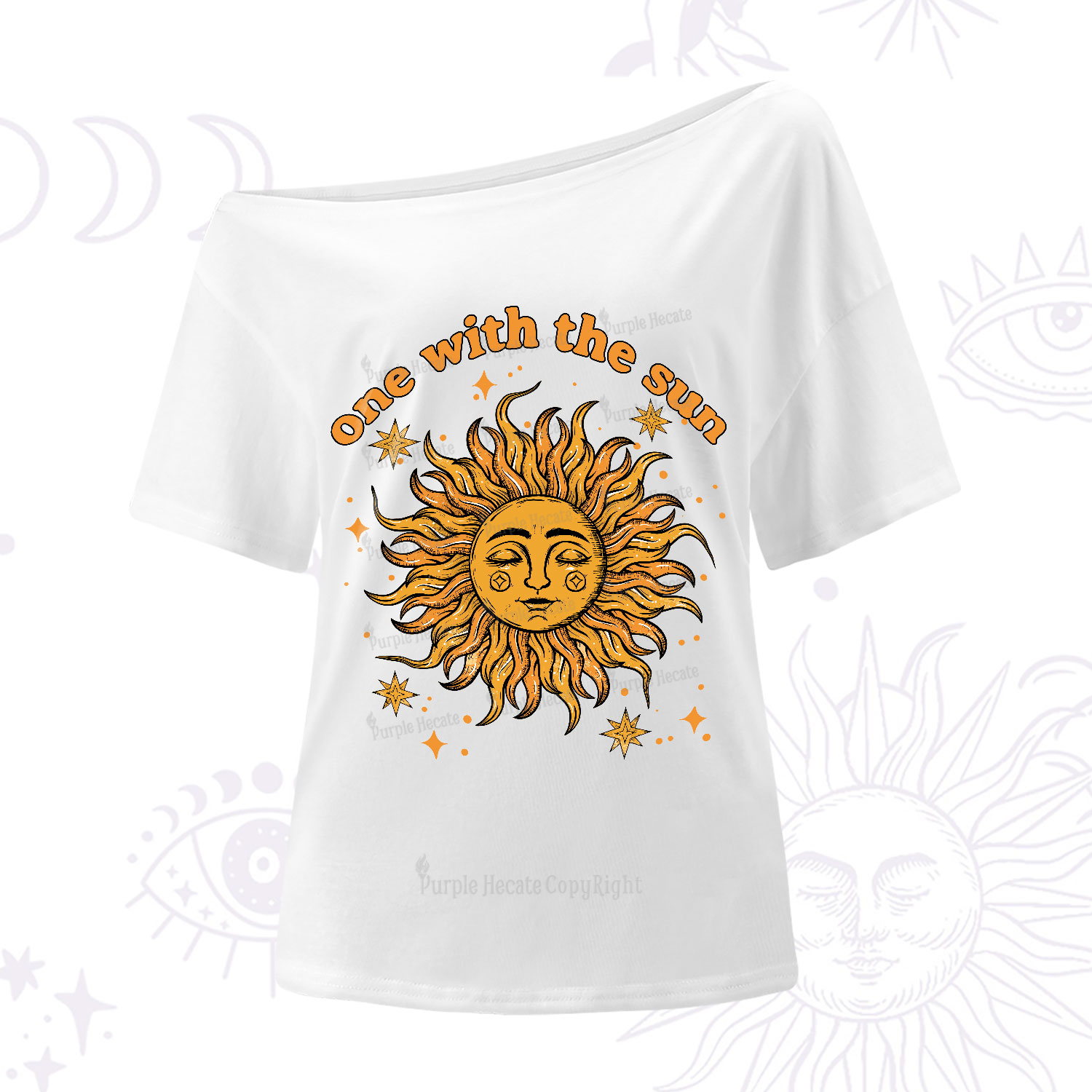 Purplehecate One With The Sun One-Shoulder T-Shirt