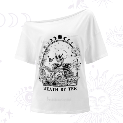 Purplehecate Death By TBR One-Shoulder T-Shirt
