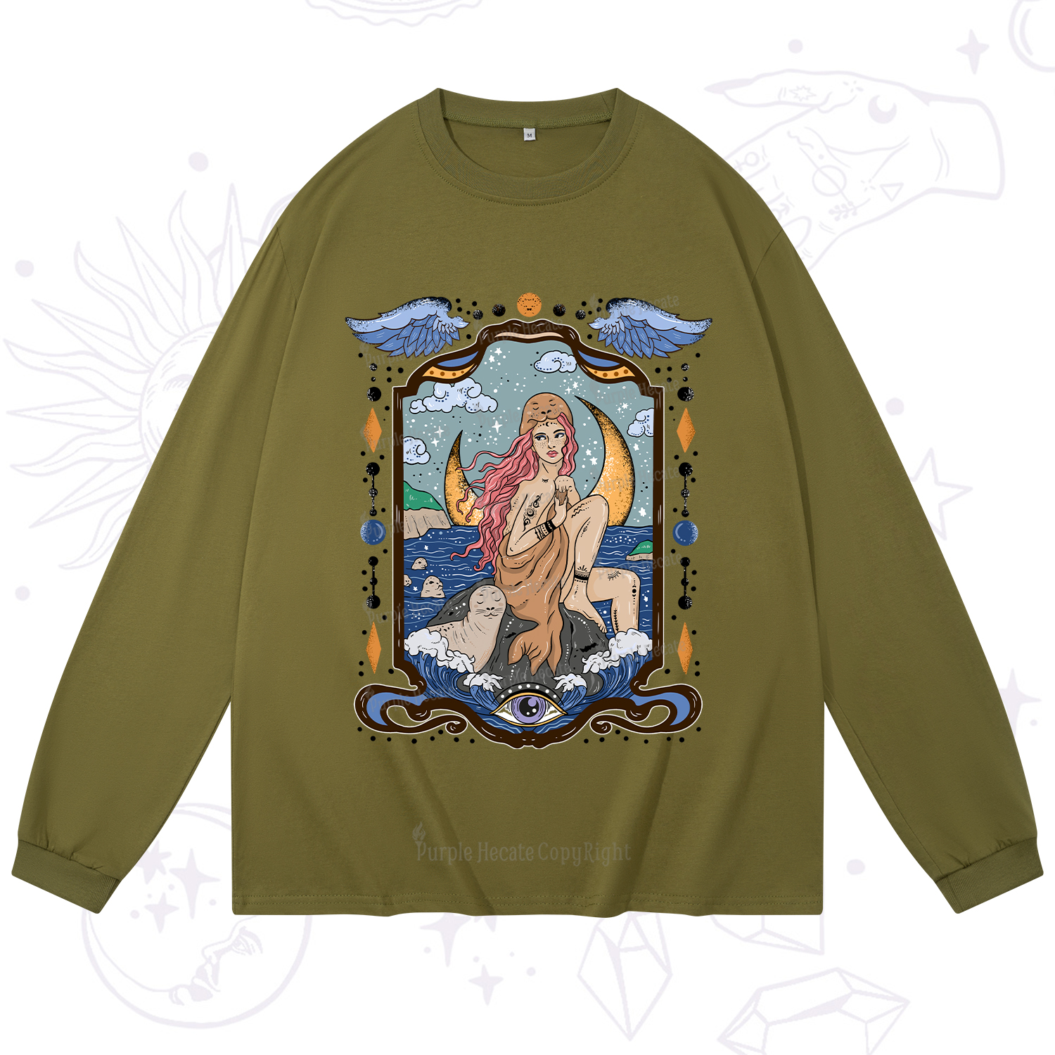 Purplehecate Selkie Woman Long Sleeve T-Shirt